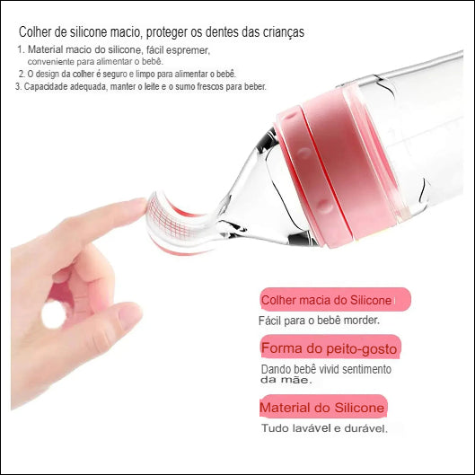 Garrafa de Silicone com Colher dosadora