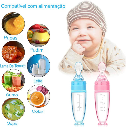 Garrafa de Silicone com Colher dosadora