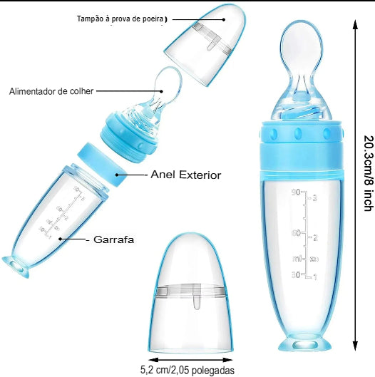 Garrafa de Silicone com Colher dosadora
