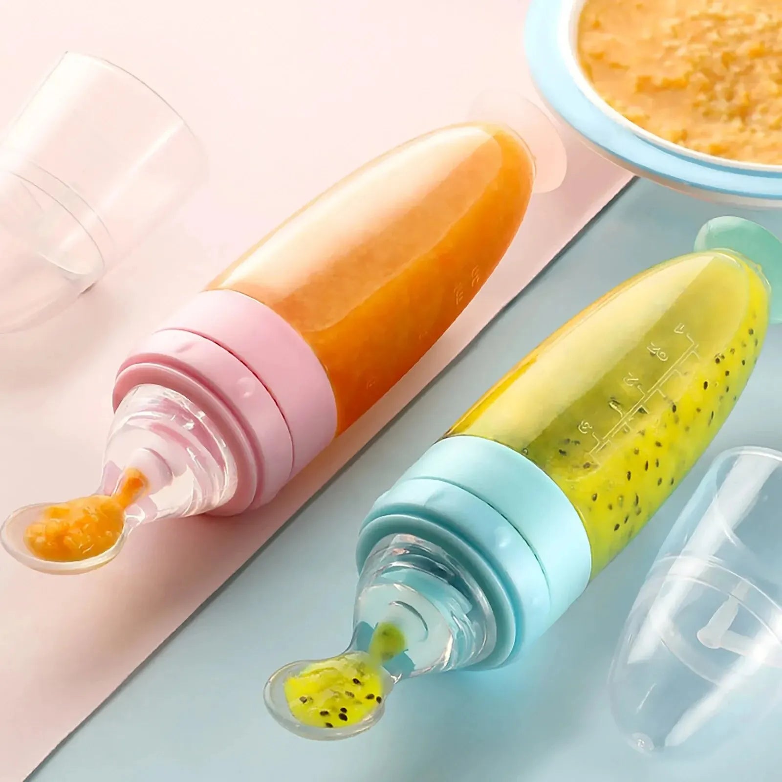 Garrafa de Silicone com Colher dosadora